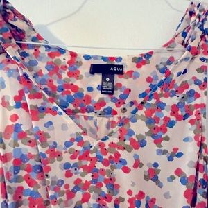 Aqua dress white with the spotted colorful detail